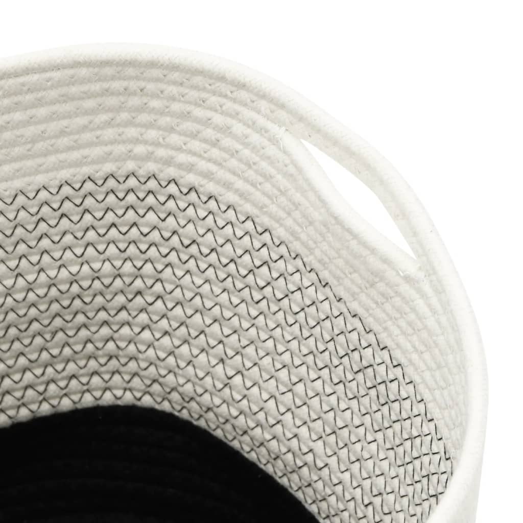 Cestos de arrumação 2 pcs algodão branco e preto