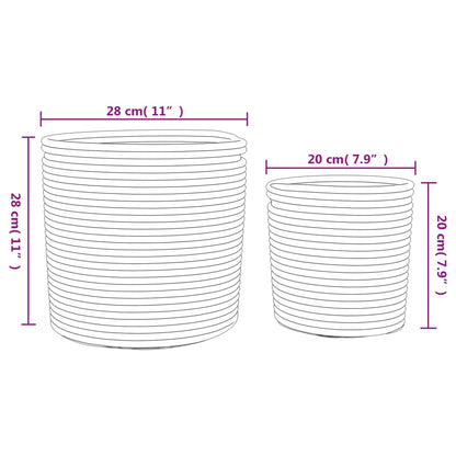 Cestos de arrumação 2 pcs algodão branco e preto