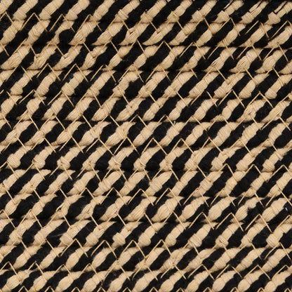 Cesto de arrumação com tampa Ø37x50 cm algodão preto e bege