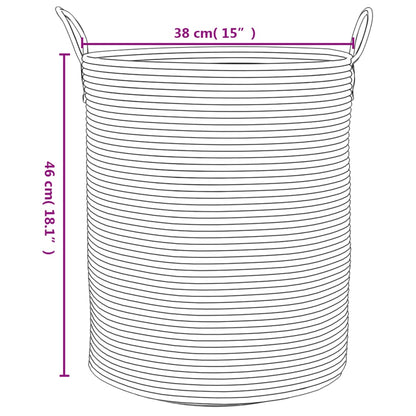 Cesto de arrumação Ø38x46 cm algodão cinzento e branco
