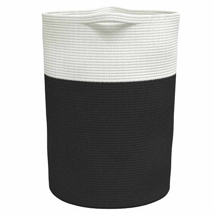 Cesto de arrumação Ø49x65 cm algodão preto e branco
