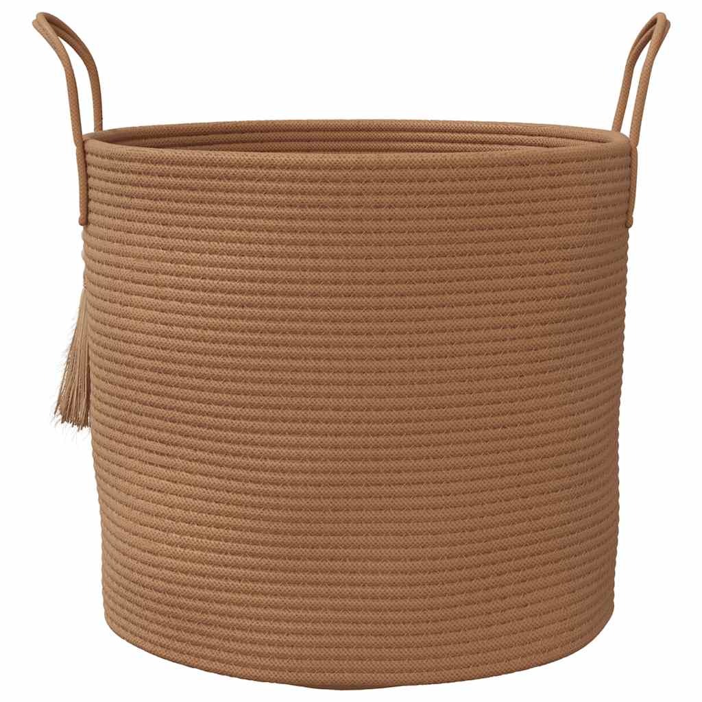 Cesto de arrumação Ø40x35 cm algodão castanho