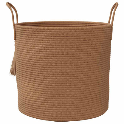 Cesto de arrumação Ø40x35 cm algodão castanho