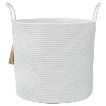 Cesto de arrumação Ø40x35 cm algodão branco