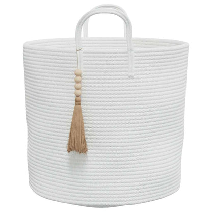 Cesto de arrumação Ø40x35 cm algodão branco