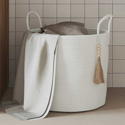 Cesto de arrumação Ø40x35 cm algodão branco