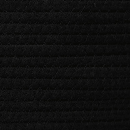 Cesto de arrumação com tampa Ø40x35 cm algodão branco e preto