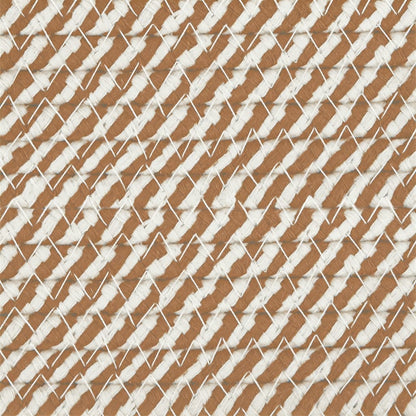 Cesto de arrumação com tampa Ø40x35cm algodão castanho e branco