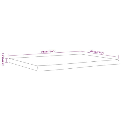 Bancada de casa de banho retangular 70x60x3,8 cm acácia maciça