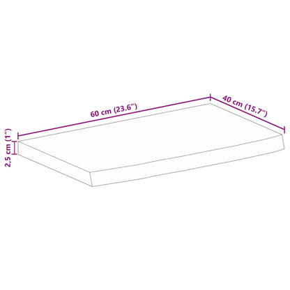 Tampo de mesa c/ borda viva 60x40x2,5cm mangueira áspera maciça