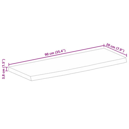 Tampo de mesa borda viva 90x20x3,8 cm mangueira áspera maciça