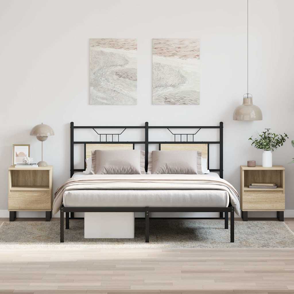 Mesas de cabeceira 2pcs derivados de madeira carvalho sonoma