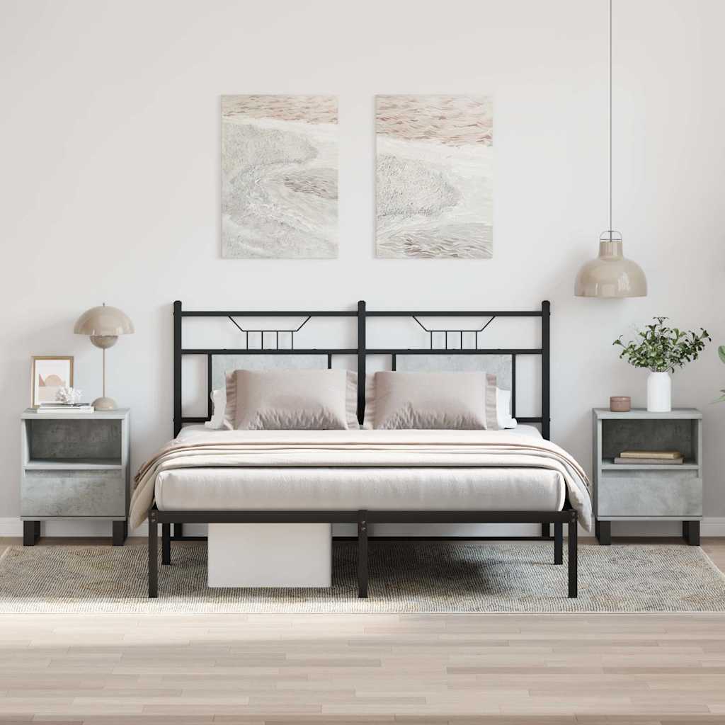 Mesas de cabeceira 2 pcs derivados de madeira cinzento cimento