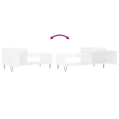 Mesa de centro 100x50x45 cm derivados madeira branco brilhante