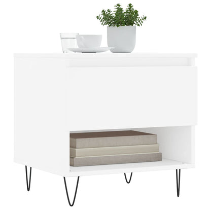 Mesas de centro 2 pcs 50x46x50 cm derivados de madeira branco