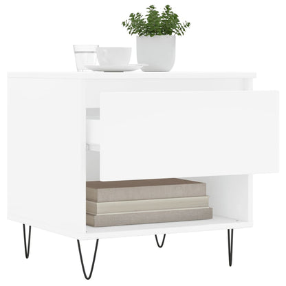 Mesas de centro 2 pcs 50x46x50 cm derivados de madeira branco