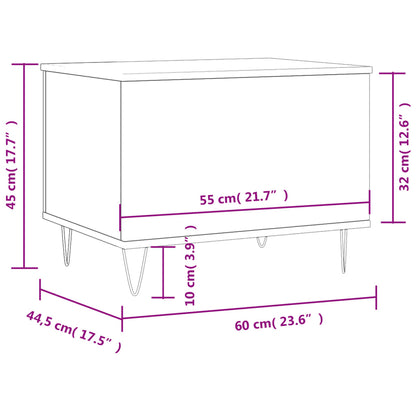 Mesa de centro 60x44,5x45 cm derivados madeira carvalho sonoma