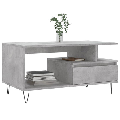 Mesa de centro 90x49x45 derivados de madeira cinzento cimento
