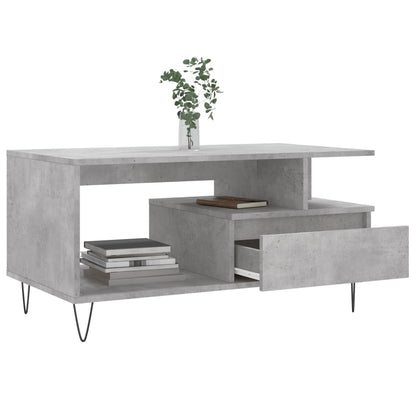 Mesa de centro 90x49x45 derivados de madeira cinzento cimento