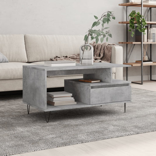 Mesa de centro 90x49x45 derivados de madeira cinzento cimento