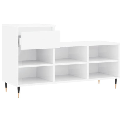 Sapateira 102x36x60 cm derivados de madeira branco brilhante