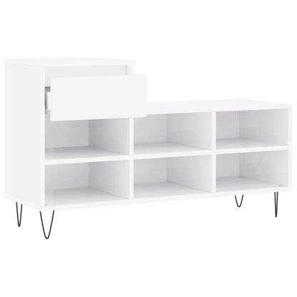 Sapateira 102x36x60 cm derivados de madeira branco brilhante