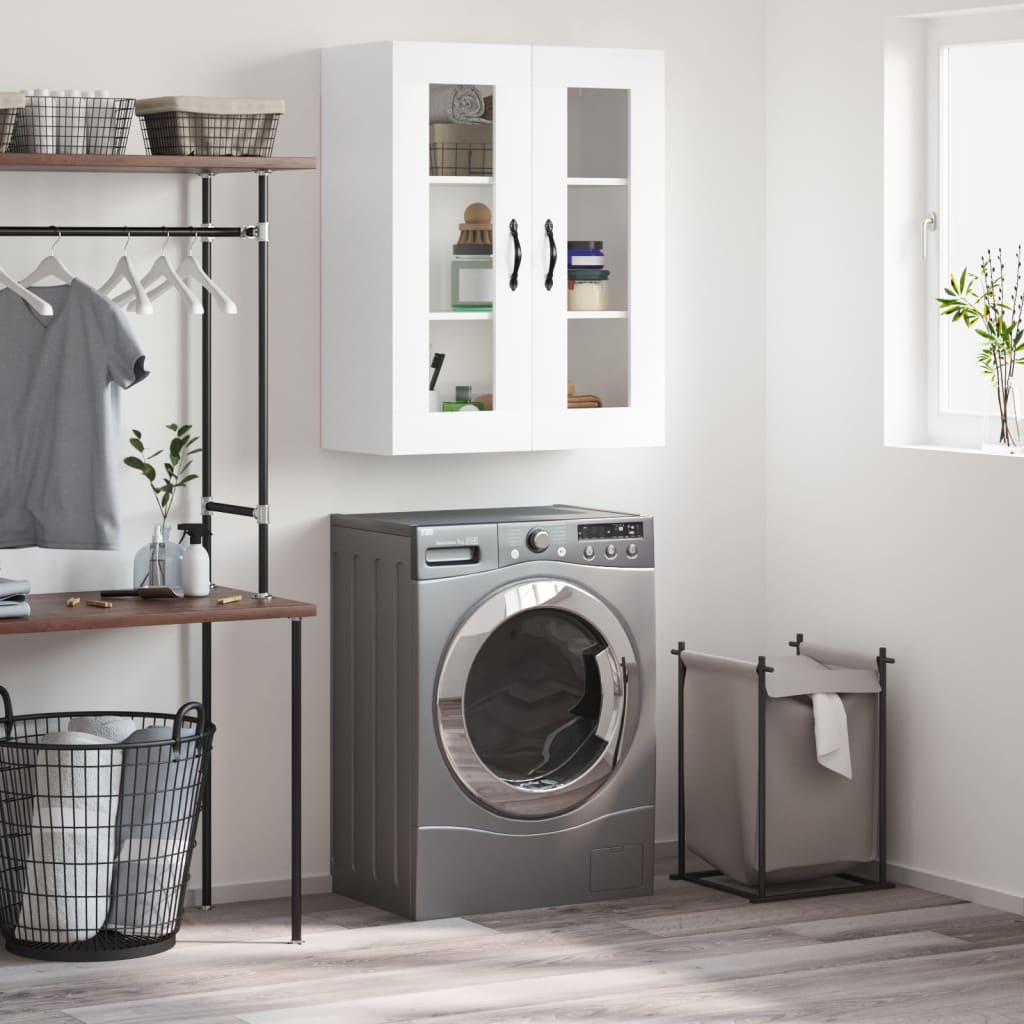 Armário de parede 69,5x34x90 cm derivados de madeira branco