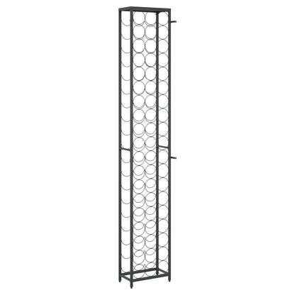 Garrafeira para 57 garrafas 34x18x200 cm ferro forjado preto