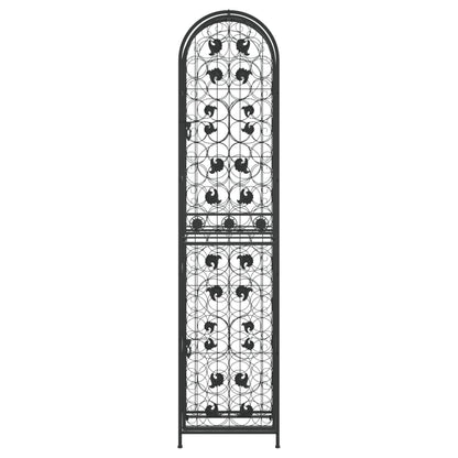 Garrafeira para 73 garrafas 45x36x200 cm ferro forjado preto