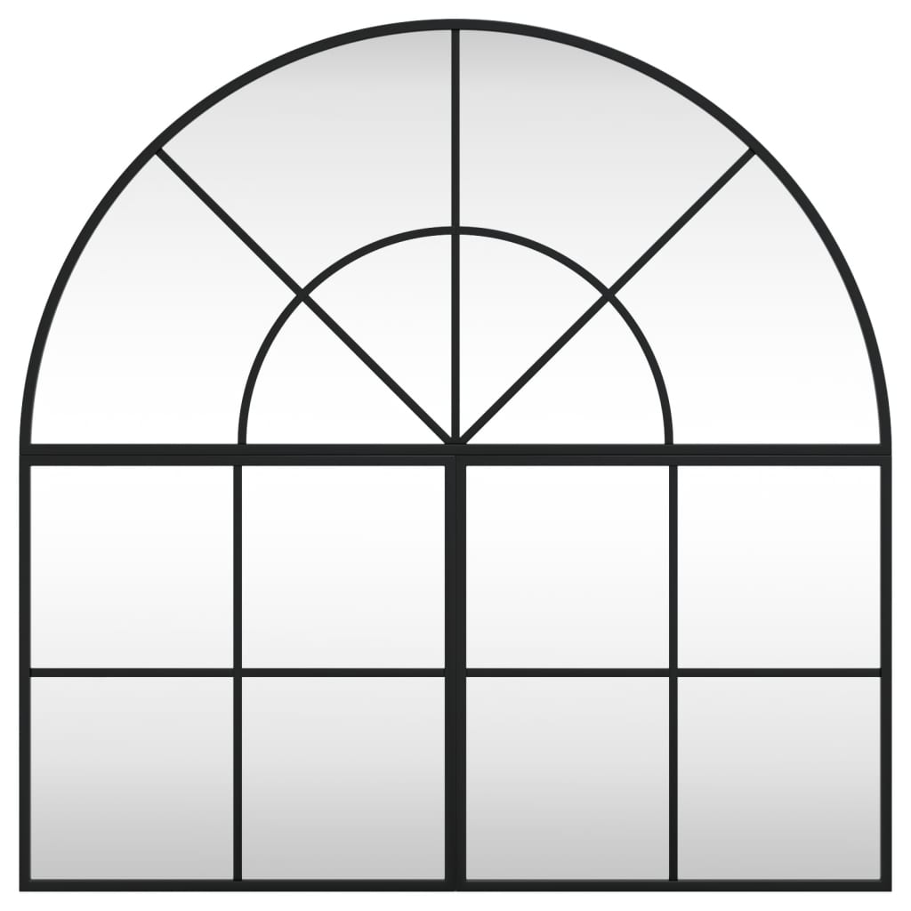 Espelho de parede arqueado 80x80 cm ferro preto