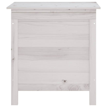 Caixa de arrumação p/ jardim 50x49x56,5 cm abeto maciço branco