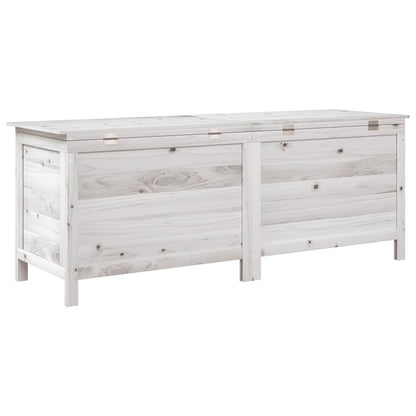 Caixa arrumação para jardim 150x50x56,5 cm abeto maciço branco