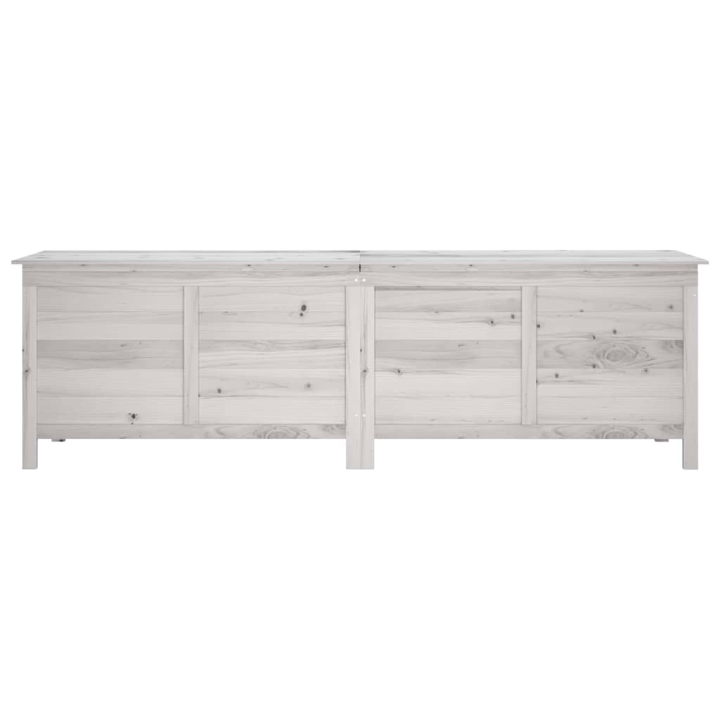 Caixa arrumação p/ jardim 198,5x50x56,5 cm abeto maciço branco