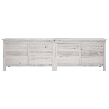 Caixa arrumação p/ jardim 198,5x50x56,5 cm abeto maciço branco