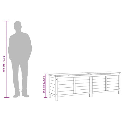 Caixa arrumação p/ jardim 198,5x50x56,5 cm abeto maciço branco