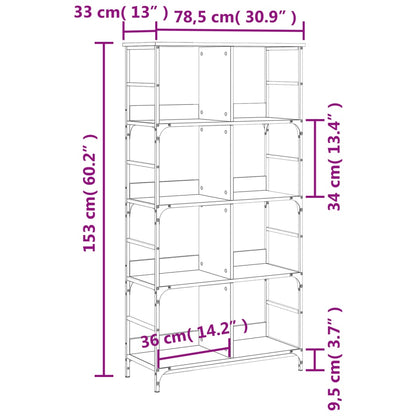 Estante 78,5x33x153 cm derivados de madeira cinzento sonoma