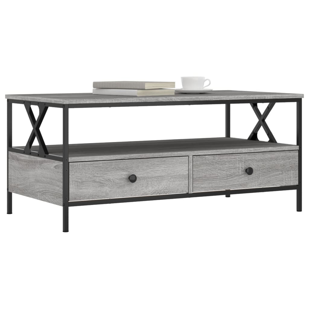 Mesa de centro 100x51x45cm derivados de madeira cinzento sonoma