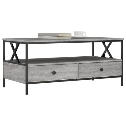 Mesa de centro 100x51x45cm derivados de madeira cinzento sonoma