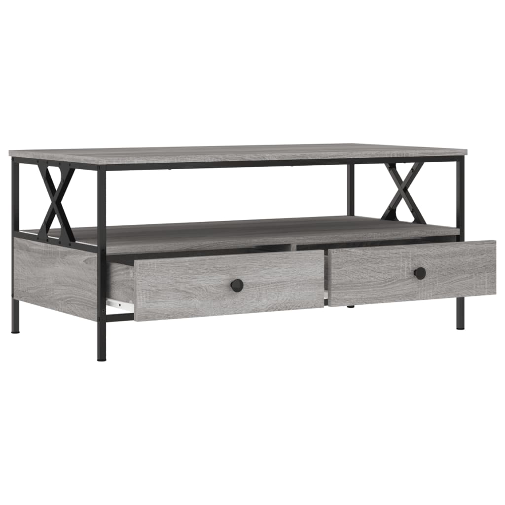 Mesa de centro 100x51x45cm derivados de madeira cinzento sonoma