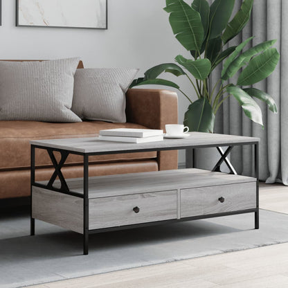 Mesa de centro 100x51x45cm derivados de madeira cinzento sonoma