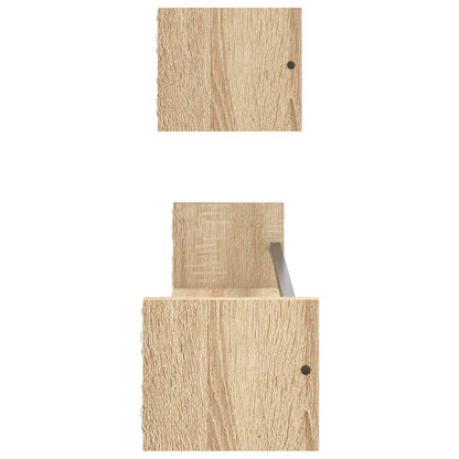 Prateleiras de parede c/ barras 2pcs 80x16x14cm carvalho sonoma