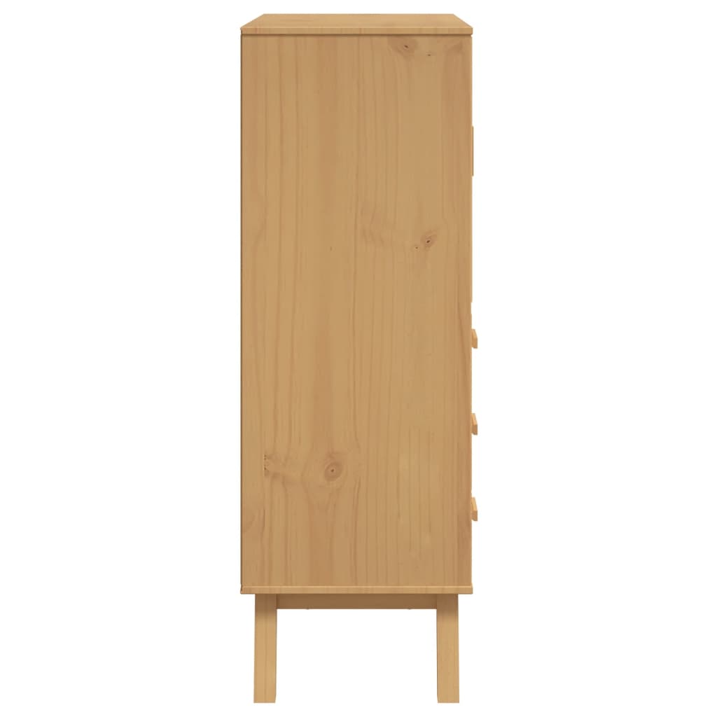 Armário alto OLDEN 85x43x125cm madeira de pinho maciça castanho