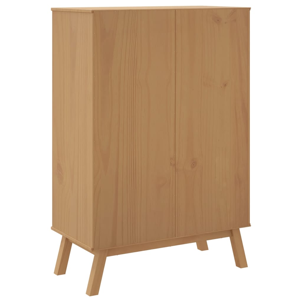 Armário alto OLDEN 85x43x125cm madeira de pinho maciça castanho
