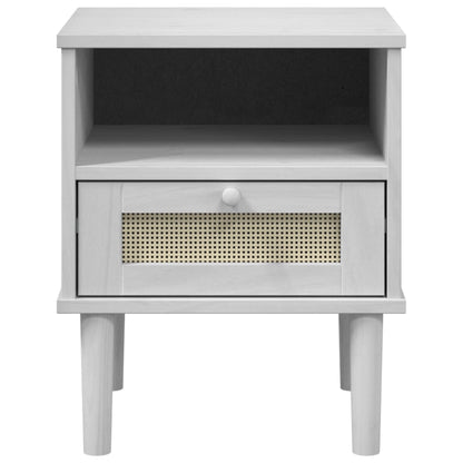 Mesa de cabeceira SENJA 40x35x48 cm pinho maciço branco
