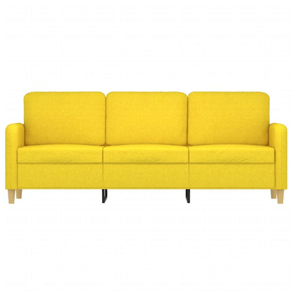 Sofá de 3 lugares 180 cm tecido amarelo-claro