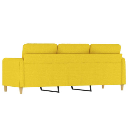 Sofá de 3 lugares 180 cm tecido amarelo-claro