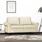 Sofá de 2 lugares 120 cm couro artificial cor creme