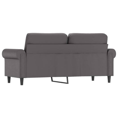 Sofá de 2 lugares 140 cm couro artificial cinza