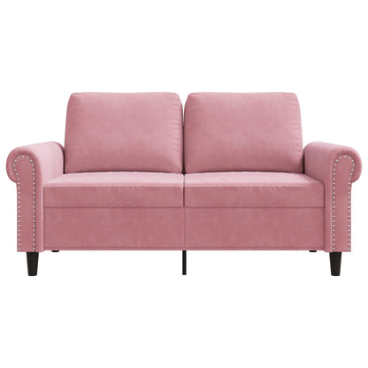 Sofá de 2 lugares veludo 120 cm rosa