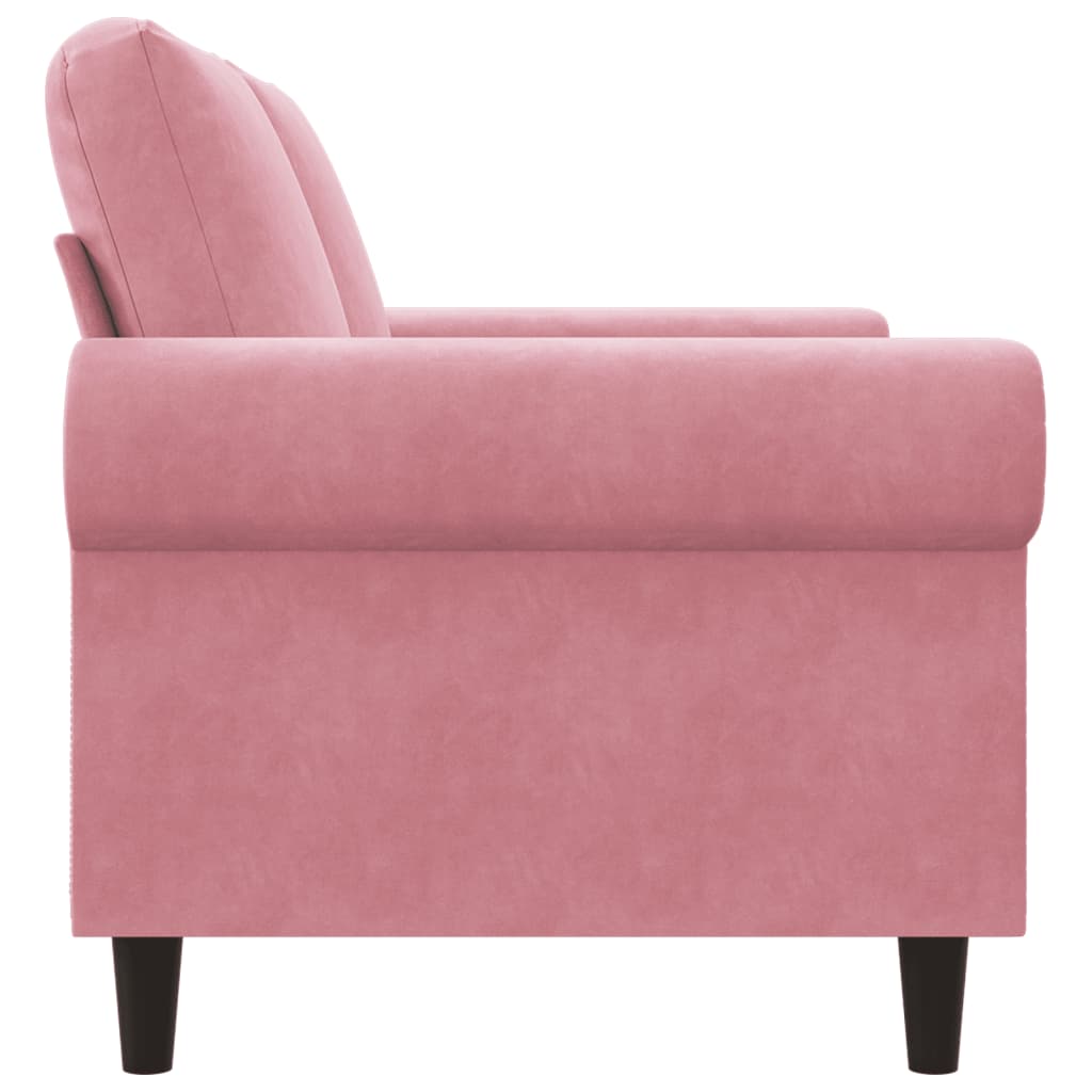 Sofá de 2 lugares veludo 120 cm rosa